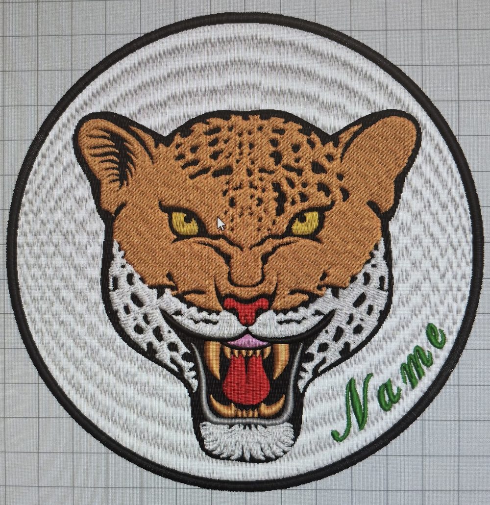 名入れまで配置した、完成形の刺繍データ